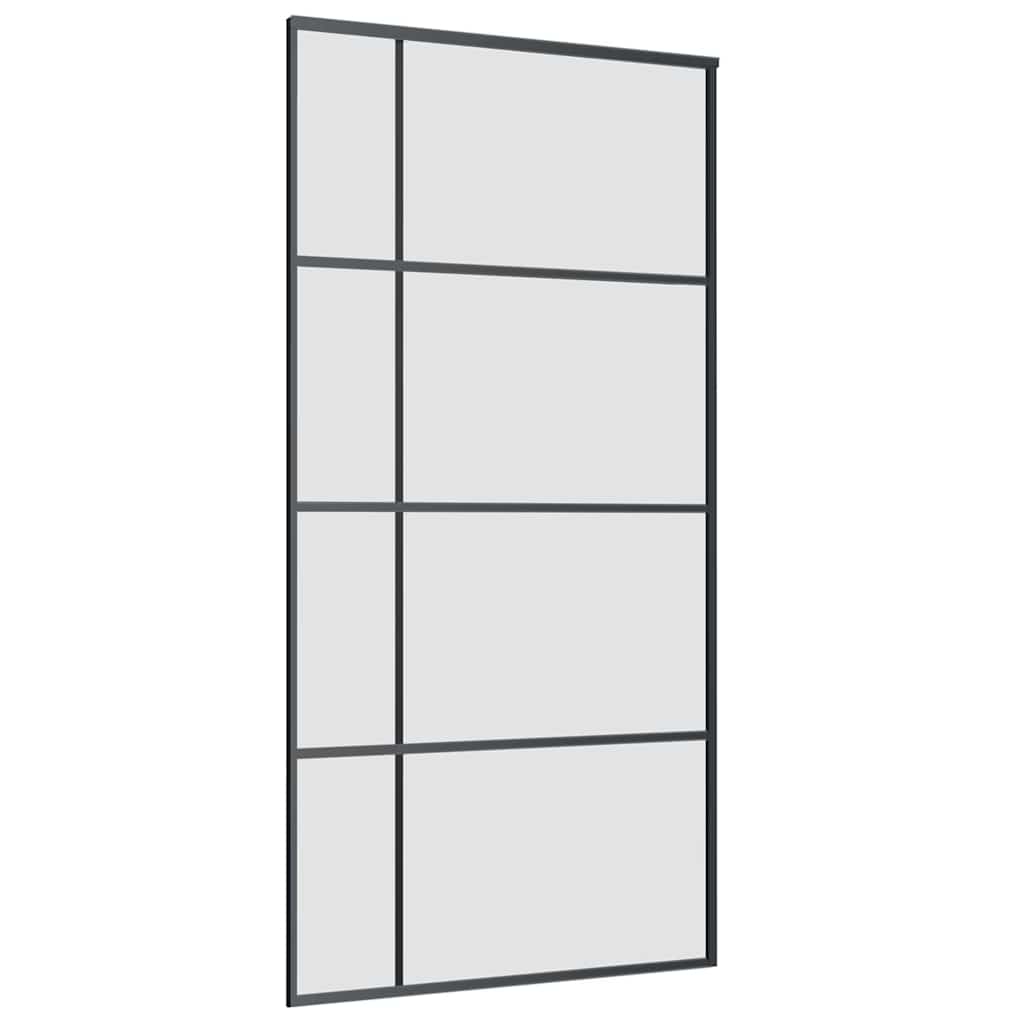 Porta Scorrevole con Ferramenta Nera 102,5x205 cm in Vetro ESG 3375873