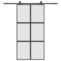 Porta Scorrevole Ferramenta Nera 102,5x205 cm Vetro Temperato 3375882