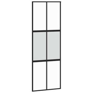 Porta Scorrevole Set Ferramenta Nera 76x205 cm Vetro Temperato 3375883