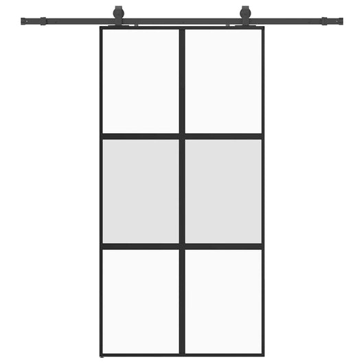 Porta Scorrevole Ferramenta Nera 102,5x205 cm Vetro Temperato 3375885