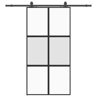 vidaXL Porta Scorrevole Ferramenta Nera 102,5x205 cm Vetro Temperato