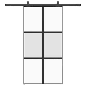vidaXL Porta Scorrevole Ferramenta Nera 102,5x205 cm Vetro Temperato