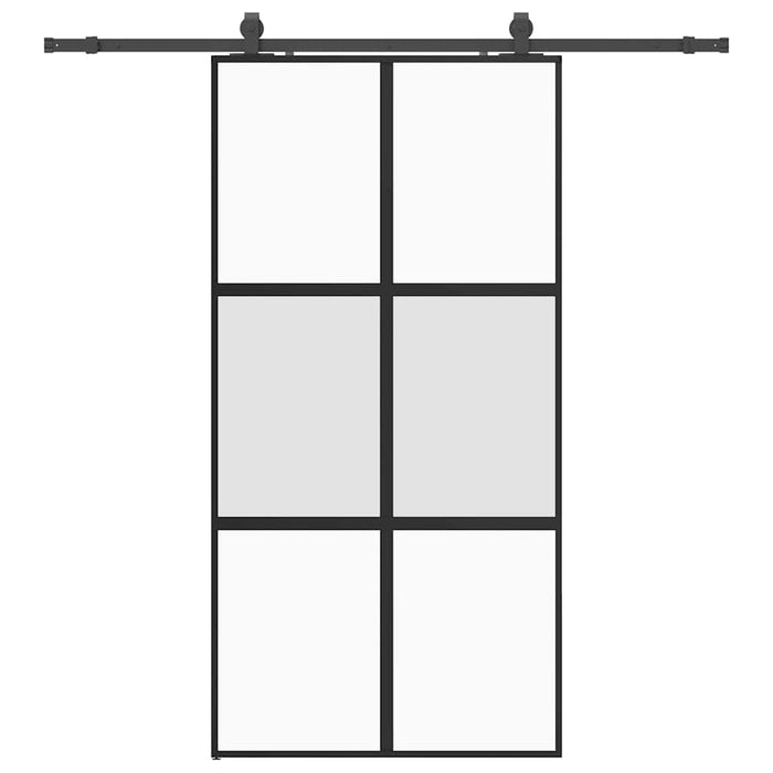 vidaXL Porta Scorrevole Ferramenta Nera 102,5x205 cm Vetro Temperato