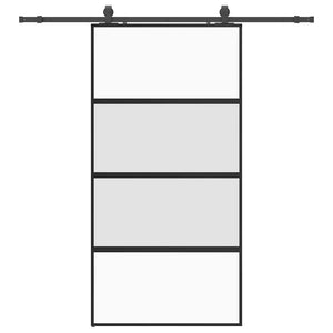 Porta Scorrevole Ferramenta Nera 102,5x205 cm Vetro Temperato 3375891
