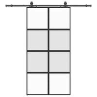 Porta Scorrevole Ferramenta Nera 102,5x205 cm Vetro Temperato 3375894