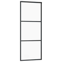 vidaXL Porta Scorrevole con Ferramenta Nera 76x205 cm in Vetro ESG