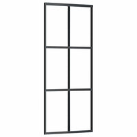 Porta Scorrevole con Ferramenta Nera 76x205 cm in Vetro ESG 3375902