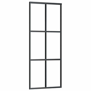 vidaXL Porta Scorrevole con Ferramenta Nera 76x205 cm in Vetro ESG