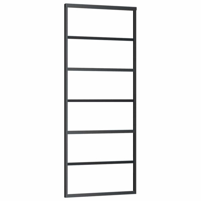 vidaXL Porta Scorrevole con Ferramenta Nera 76x205 cm in Vetro ESG