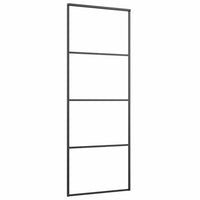 Porta Scorrevole con Ferramenta Nera 76x205 cm in Vetro ESG 3375906