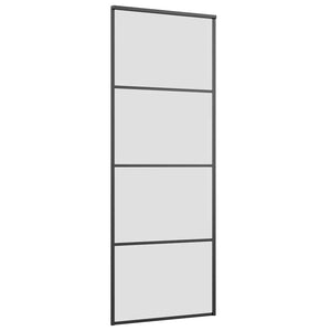 Porta Scorrevole con Ferramenta Nera 76x205 cm in Vetro ESG
