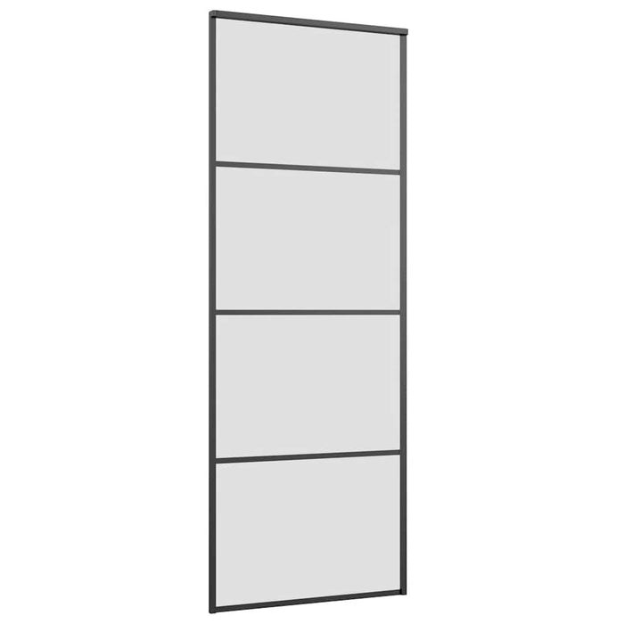 Porta Scorrevole con Ferramenta Nera 76x205 cm in Vetro ESG
