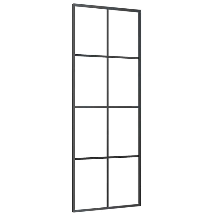 Porta Scorrevole con Ferramenta Nera 76x205 cm in Vetro ESG 3375908