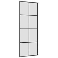 vidaXL Porta Scorrevole con Ferramenta Nera 76x205 cm in Vetro ESG