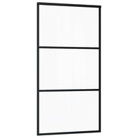 Porta Scorrevole con Ferramenta Nera 102x205 cm in Vetro ESG 3375923