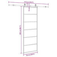 Porta Scorrevole con Ferramenta Nera 76x205 cm in Vetro ESG 3375927