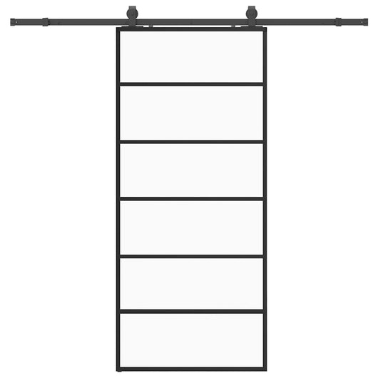 vidaXL Porta Scorrevole con Ferramenta Nera 90x205 cm in Vetro ESG
