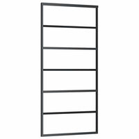 Porta Scorrevole con Ferramenta Nera 90x205 cm in Vetro ESG 3375928