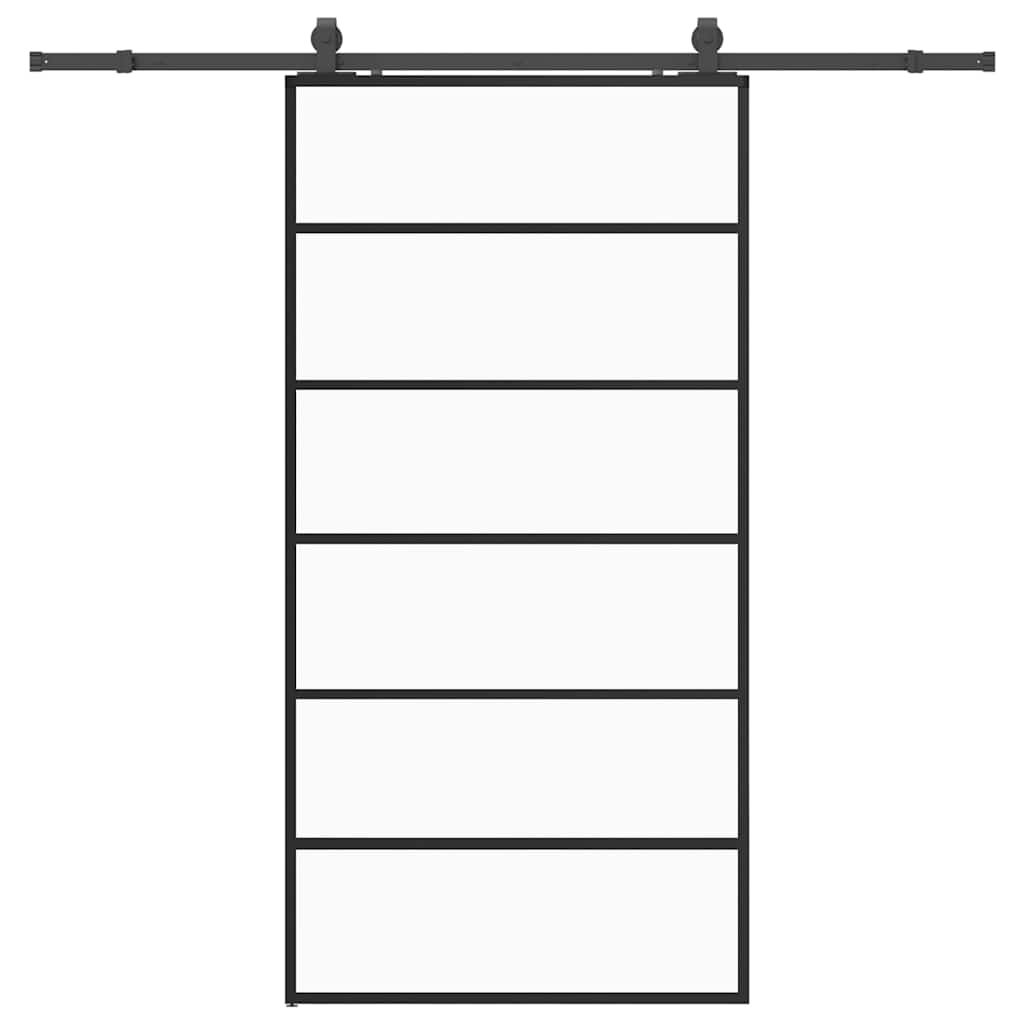 vidaXL Porta Scorrevole con Ferramenta Nera 102x205 cm in Vetro ESG