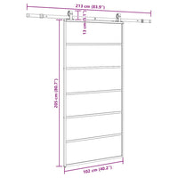 Porta Scorrevole con Ferramenta Nera 102x205 cm in Vetro ESG 3375929