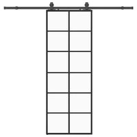 Porta Scorrevole con Ferramenta Nera 76x205 cm in Vetro ESG 3375930