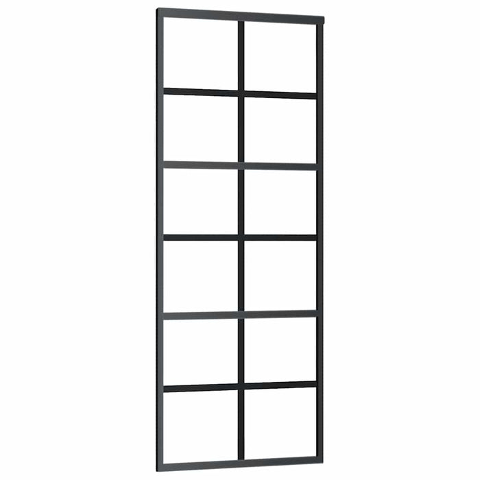 Porta Scorrevole con Ferramenta Nera 76x205 cm in Vetro ESG 3375930