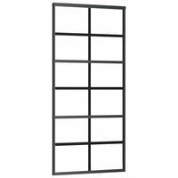 Porta Scorrevole con Ferramenta Nera 90x205 cm in Vetro ESG 3375931