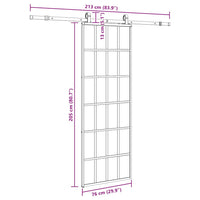 Porta Scorrevole con Ferramenta Nera 76x205 cm in Vetro ESG 3375933