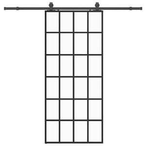 vidaXL Porta Scorrevole con Ferramenta Nera 90x205 cm in Vetro ESG