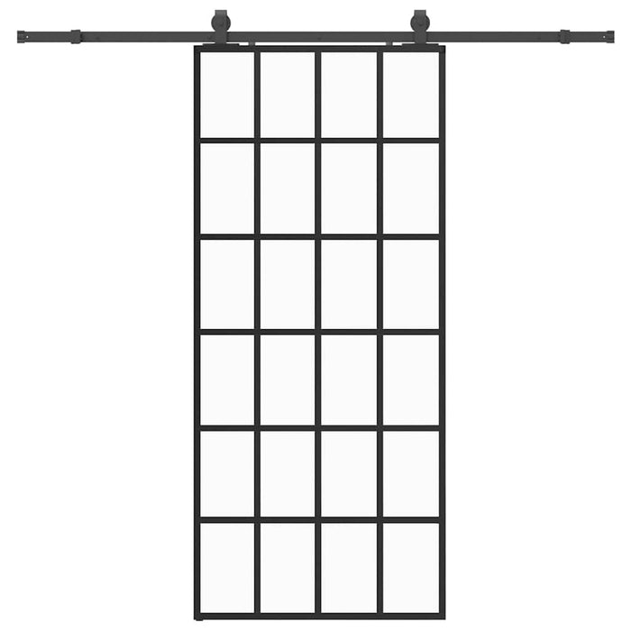 vidaXL Porta Scorrevole con Ferramenta Nera 90x205 cm in Vetro ESG