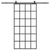 vidaXL Porta Scorrevole con Ferramenta Nera 102x205 cm in Vetro ESG
