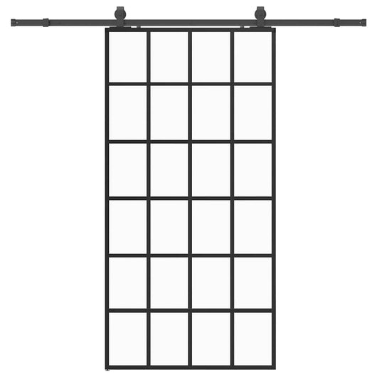 vidaXL Porta Scorrevole con Ferramenta Nera 102x205 cm in Vetro ESG