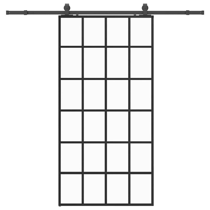 vidaXL Porta Scorrevole con Ferramenta Nera 102x205 cm in Vetro ESG