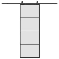 Porta Scorrevole con Ferramenta Nera 76x205 cm in Vetro ESG 3375937