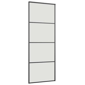 Porta Scorrevole con Ferramenta Nera 76x205 cm in Vetro ESG 3375937