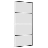 Porta Scorrevole con Ferramenta Nera 90x205 cm in Vetro ESG 3375939