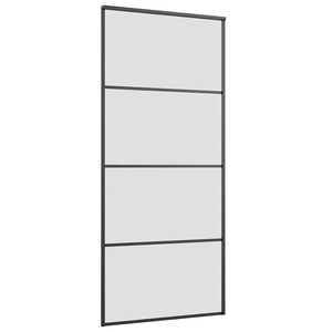 Porta Scorrevole con Ferramenta Nera 90x205 cm in Vetro ESG 3375939
