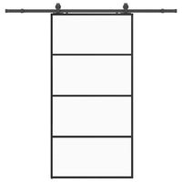 vidaXL Porta Scorrevole con Ferramenta Nera 102,5x205 cm in Vetro ESG