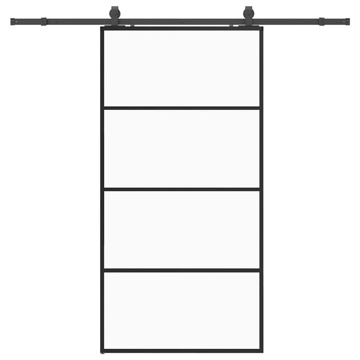 vidaXL Porta Scorrevole con Ferramenta Nera 102,5x205 cm in Vetro ESG