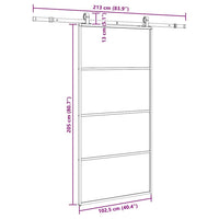 vidaXL Porta Scorrevole con Ferramenta Nera 102,5x205 cm in Vetro ESG