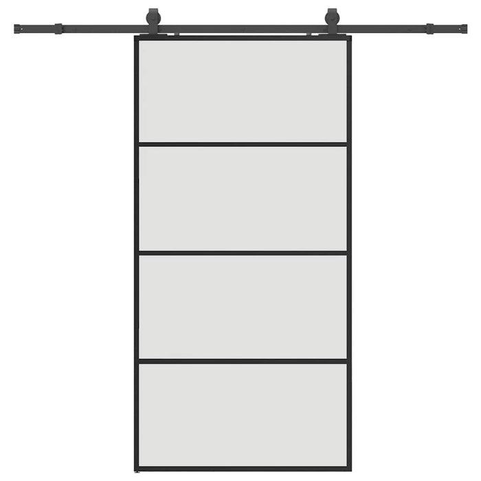 Porta Scorrevole con Ferramenta Nera 102,5x205 cm in Vetro ESG 3375941