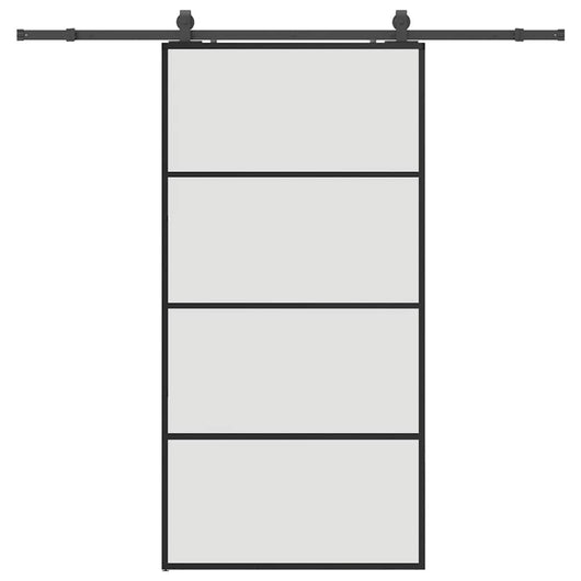 vidaXL Porta Scorrevole con Ferramenta Nera 102,5x205 cm in Vetro ESG