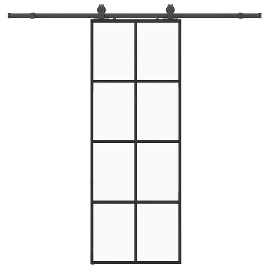 vidaXL Porta Scorrevole con Ferramenta Nera 76x205 cm in Vetro ESG