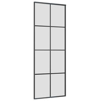 Porta Scorrevole con Ferramenta Nera 76x205 cm in Vetro ESG 3375943