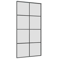 Porta Scorrevole con Ferramenta Nera 102,5x205 cm in Vetro ESG