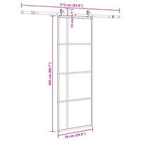 Porta Scorrevole con Ferramenta Nera 76x205 cm in Vetro ESG 3375949