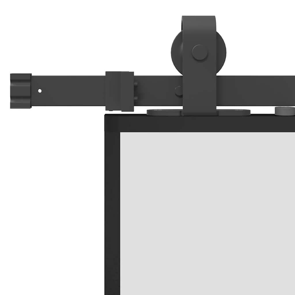 vidaXL Porta Scorrevole Set Ferramenta Nera 76x205 cm Vetro Temperato