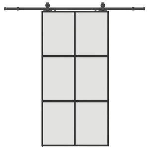 vidaXL Porta Scorrevole Ferramenta Nera 102,5x205 cm Vetro Temperato