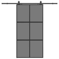 Porta Scorrevole Ferramenta Nera 102,5x205 cm Vetro Temperato 3375968