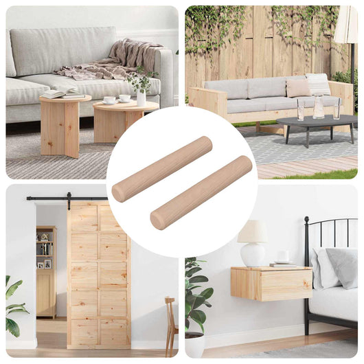 Dowel in legno 2 pcs Naturale Ø 6 x 40 mm Legno Massello 864364
